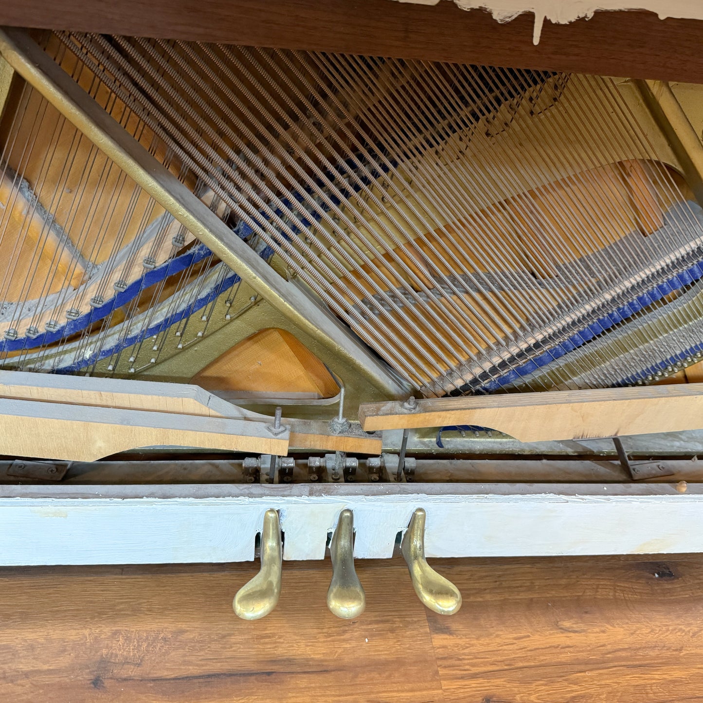 AVAILABLE TO RESTORE: CALL FOR CUSTOM PRICING - 1966 Astin Weight 38" White Spinet Piano