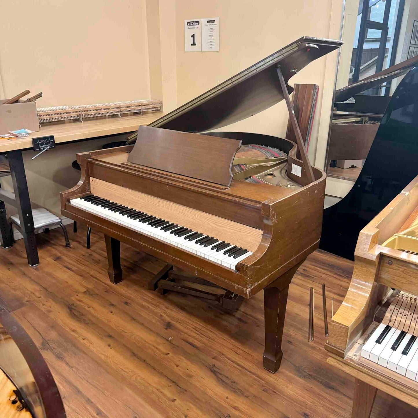 SOLD 1970 Cable 5' Satin Black Baby Grand Piano