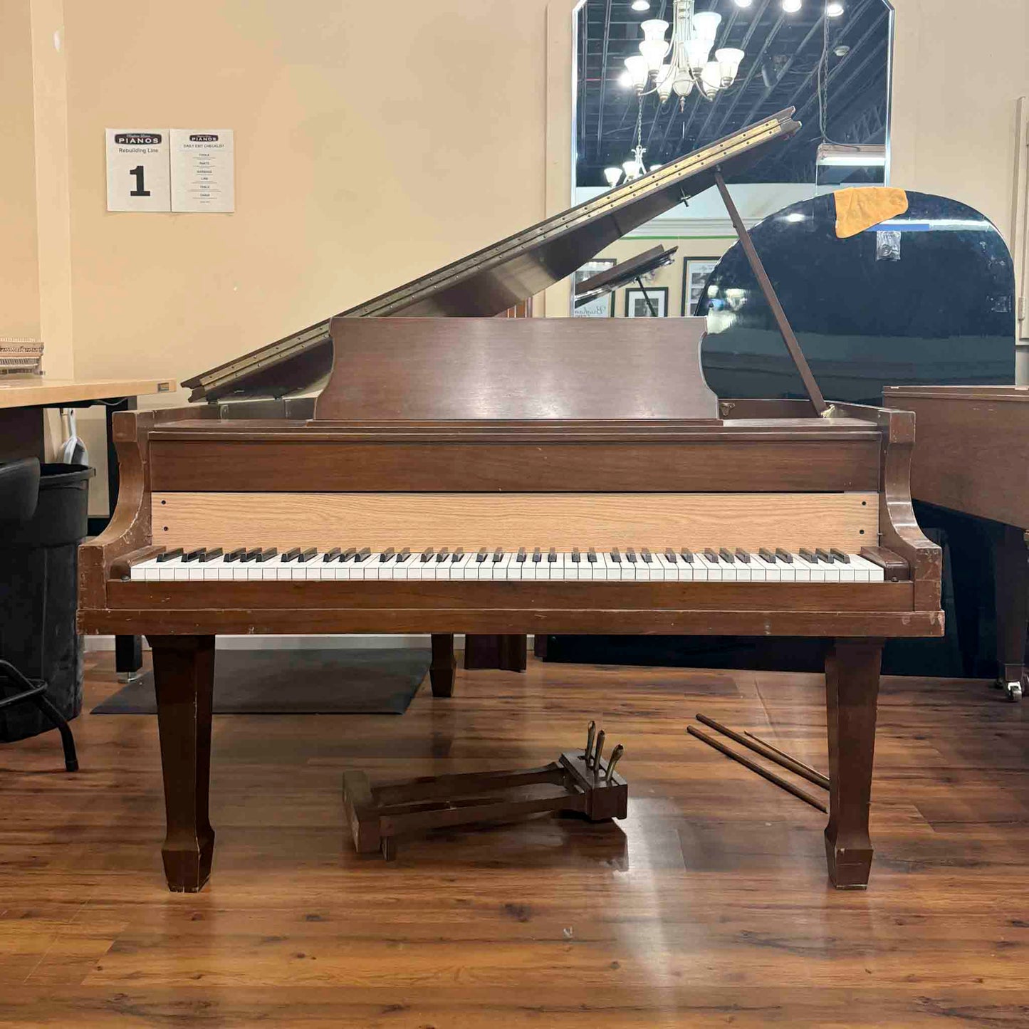 SOLD 1970 Cable 5' Satin Black Baby Grand Piano