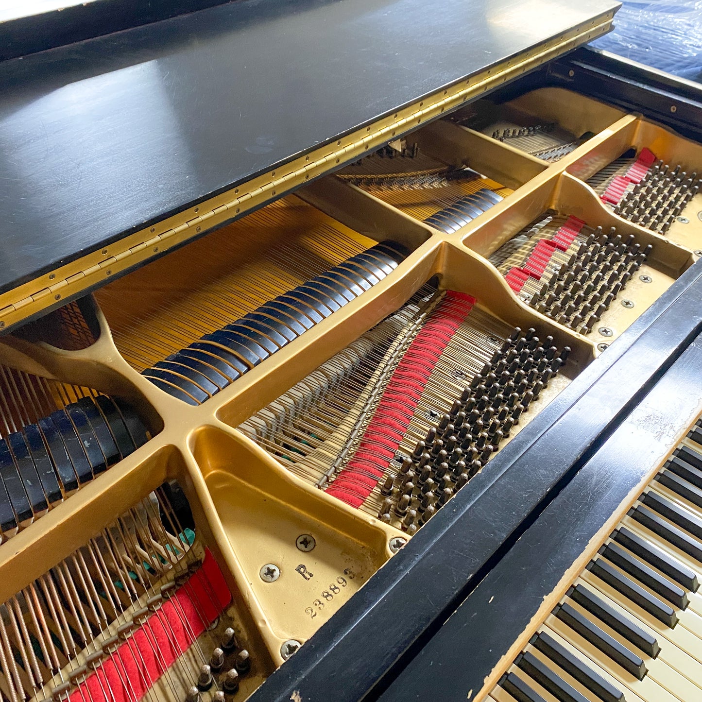 CURRENT SHOP WORK - 1980 Baldwin R 5'8" Black Satin Grand Piano