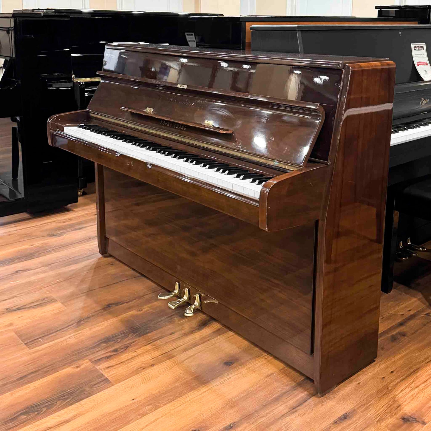 1990 Young Chang U-109 43" Satin Black Console Piano