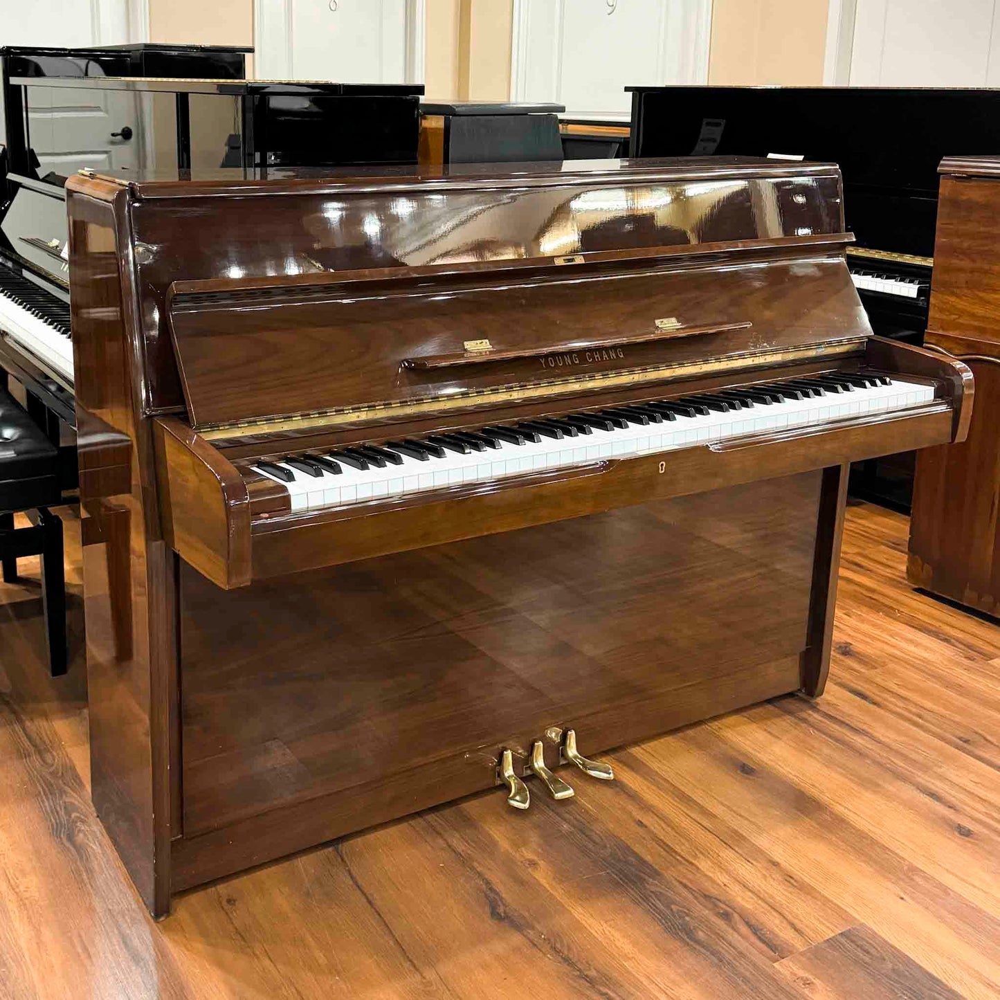 1990 Young Chang U-109 43" Satin Black Console Piano