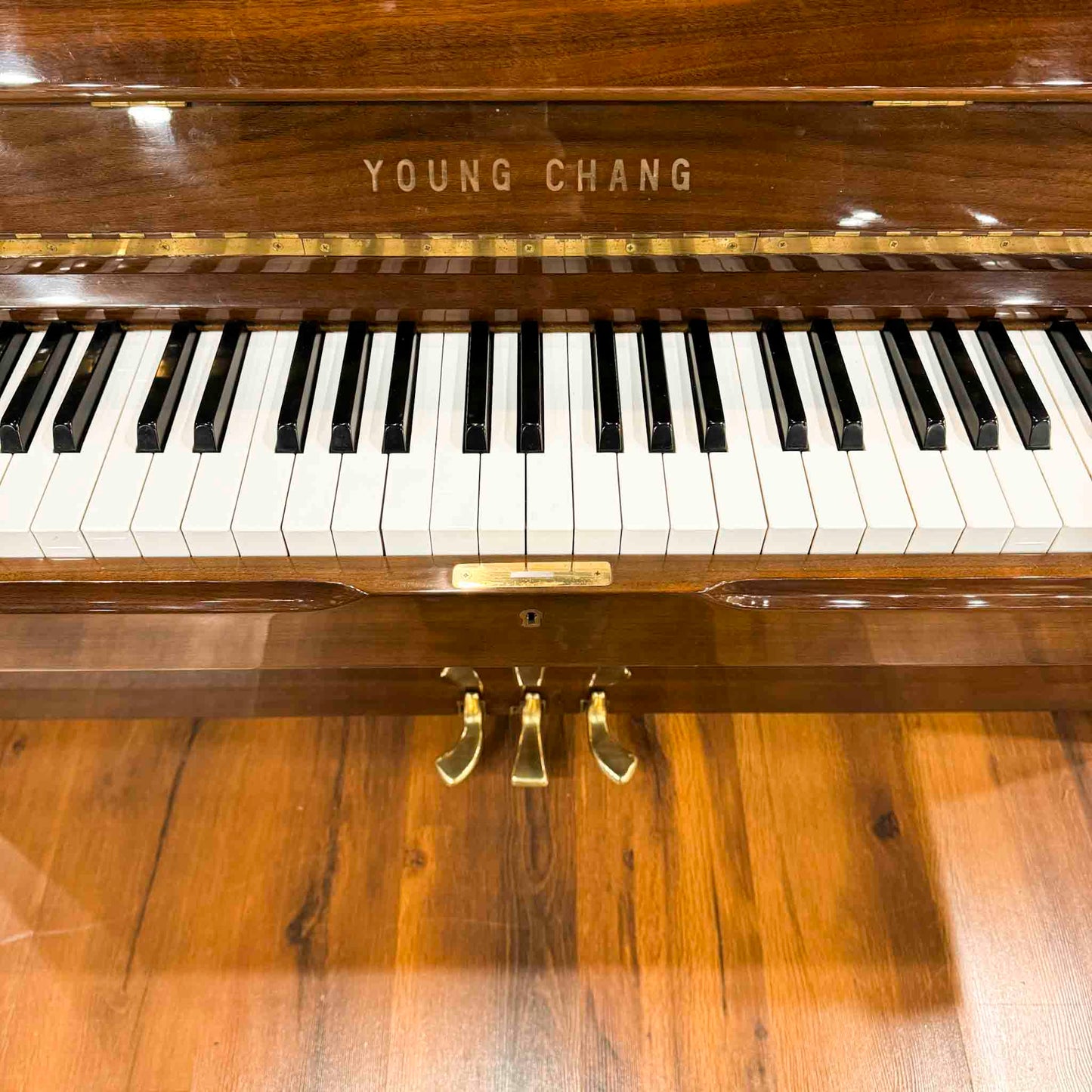 1990 Young Chang U-109 43" Satin Black Console Piano