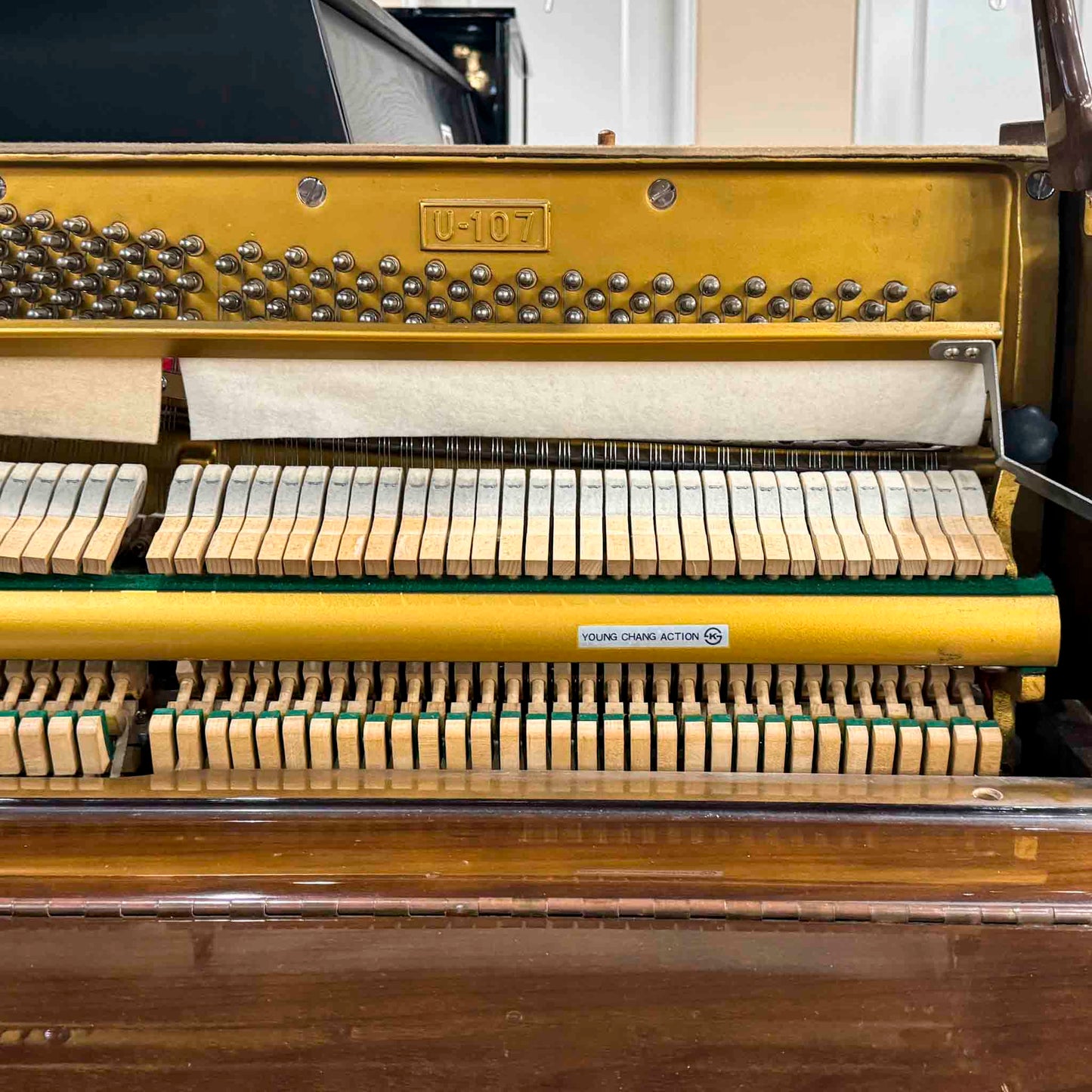 1990 Young Chang U-109 43" Satin Black Console Piano