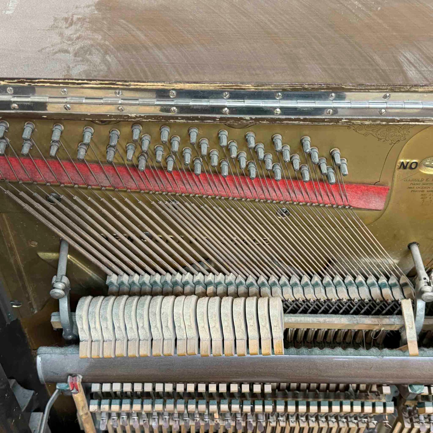 AVAILABLE TO RESTORE: CALL FOR CUSTOM PRICING - 1908 Wing & Son 57" Wood Finish Upright Piano