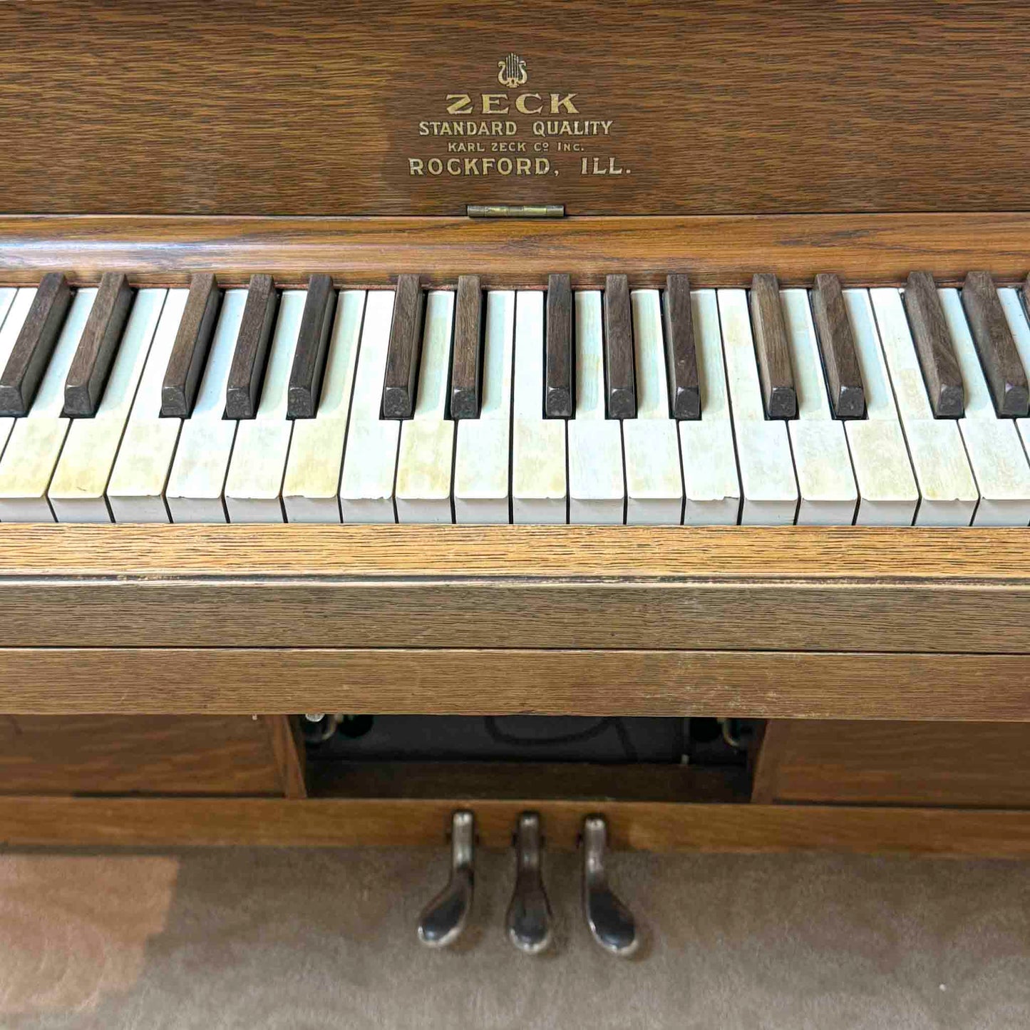 CURRENT SHOP WORK - 1920 Zeck 54" Commissioned Upright Player Piano