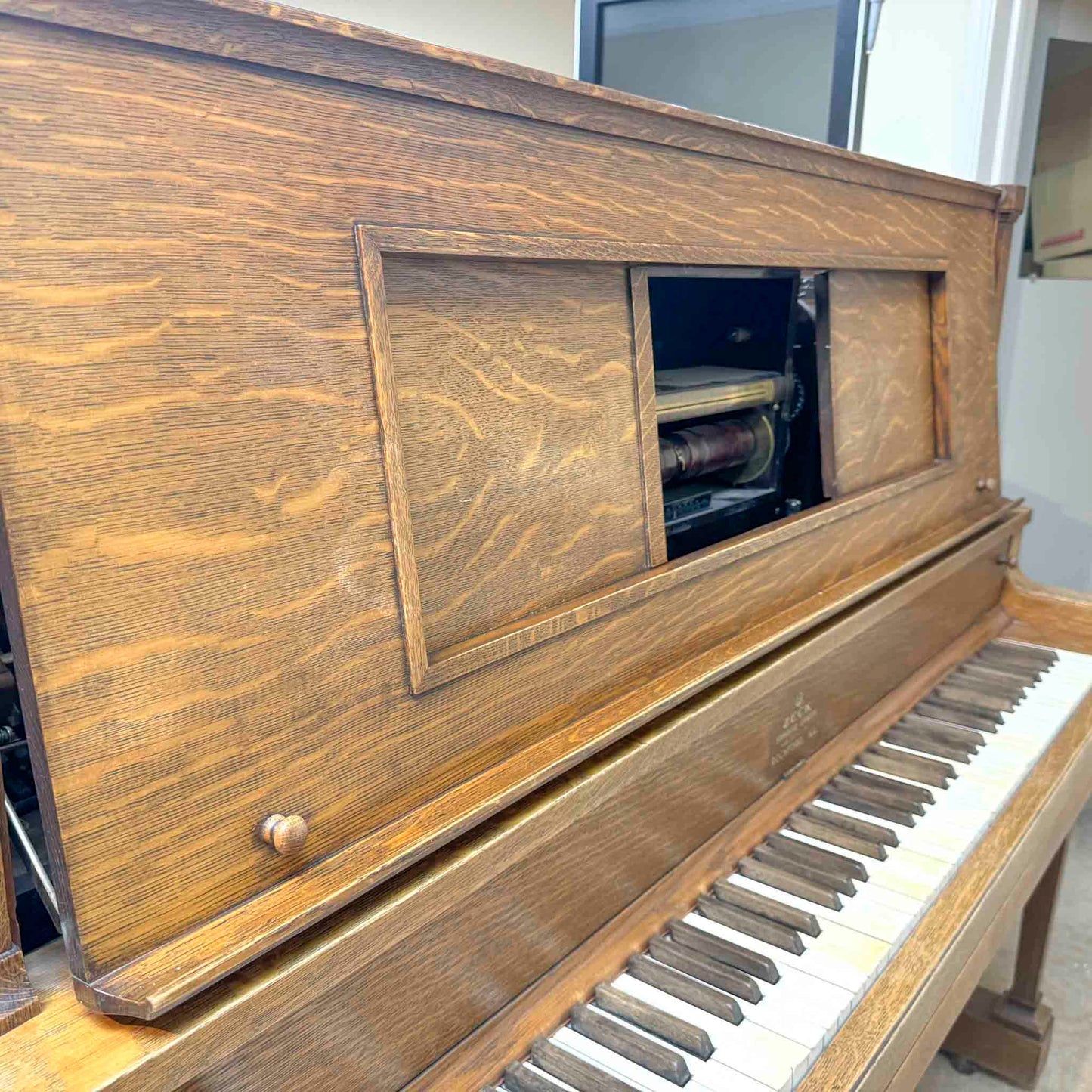 CURRENT SHOP WORK - 1920 Zeck 54" Commissioned Upright Player Piano