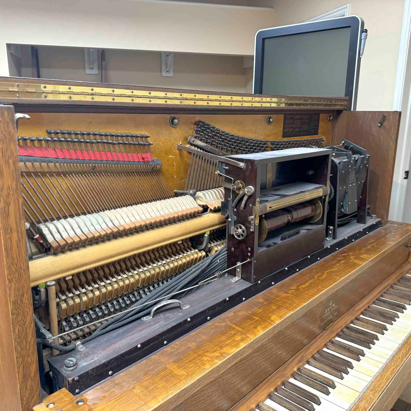CURRENT SHOP WORK - 1920 Zeck 54" Commissioned Upright Player Piano