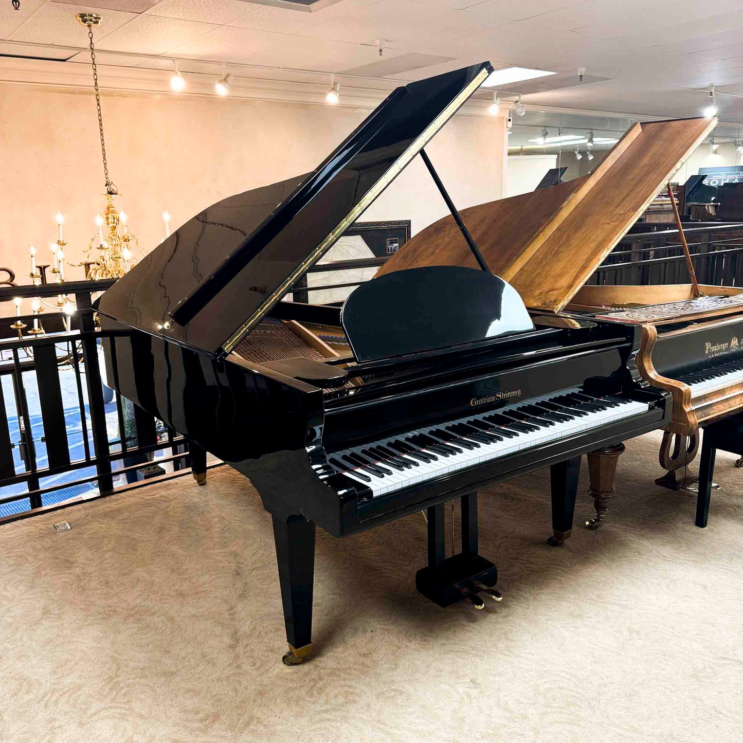 1860 Grotrian Steinweg 7' Polished Black Grand Piano