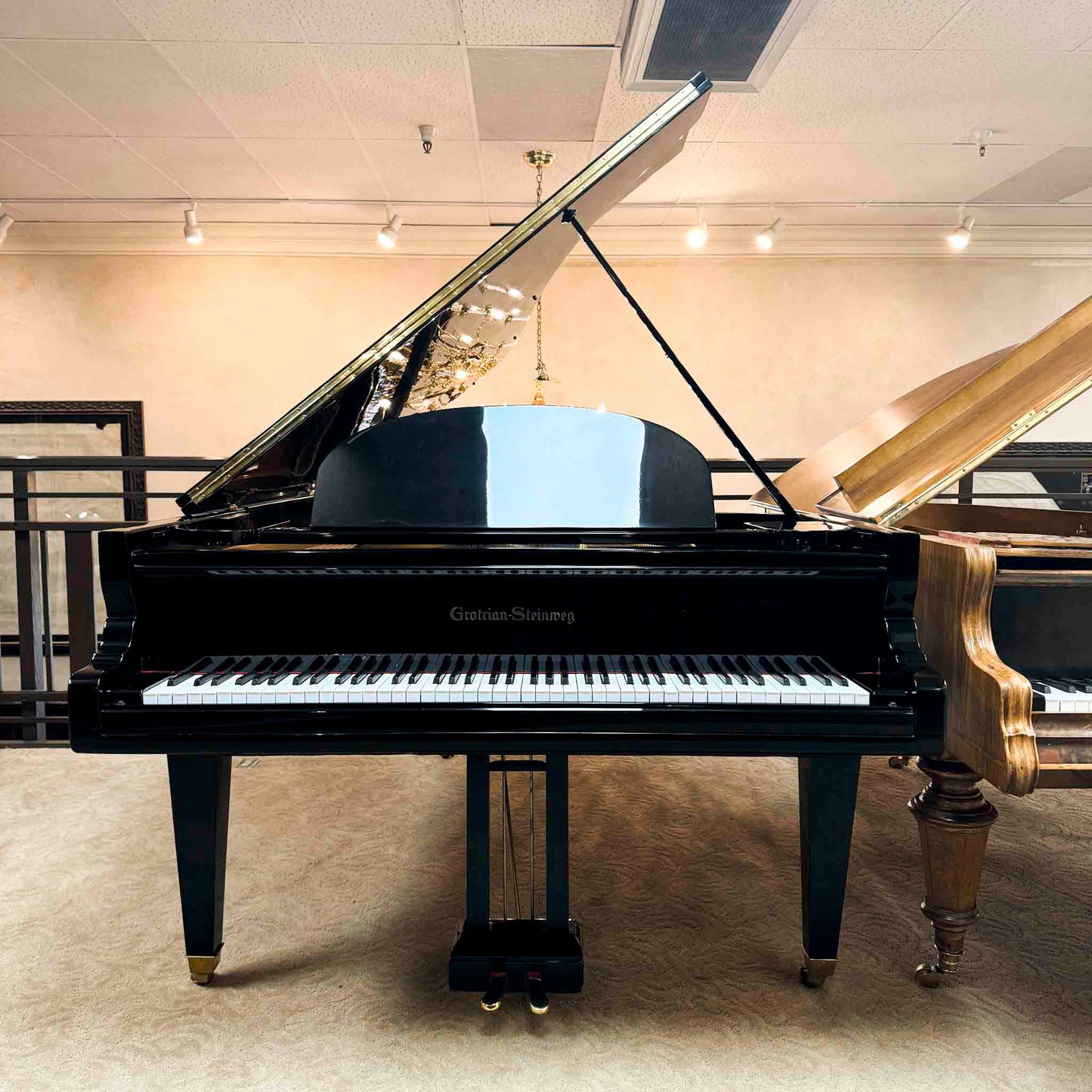 1860 Grotrian Steinweg 7' Polished Black Grand Piano