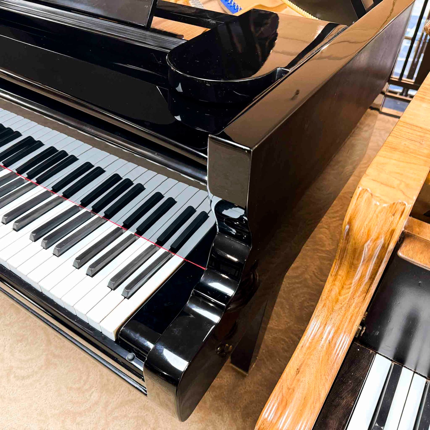 1860 Grotrian Steinweg 7' Polished Black Grand Piano