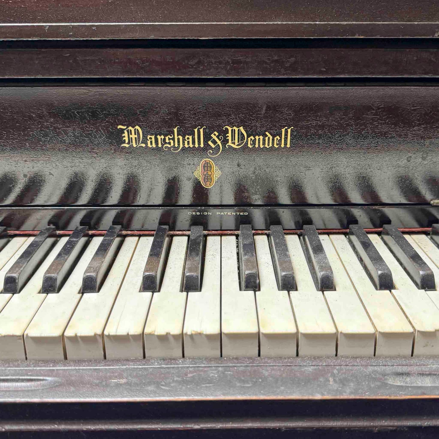 CURRENT SHOP WORK - 1918 Marshall & Wendell 55" Wood Finish Commissioned Upright Piano