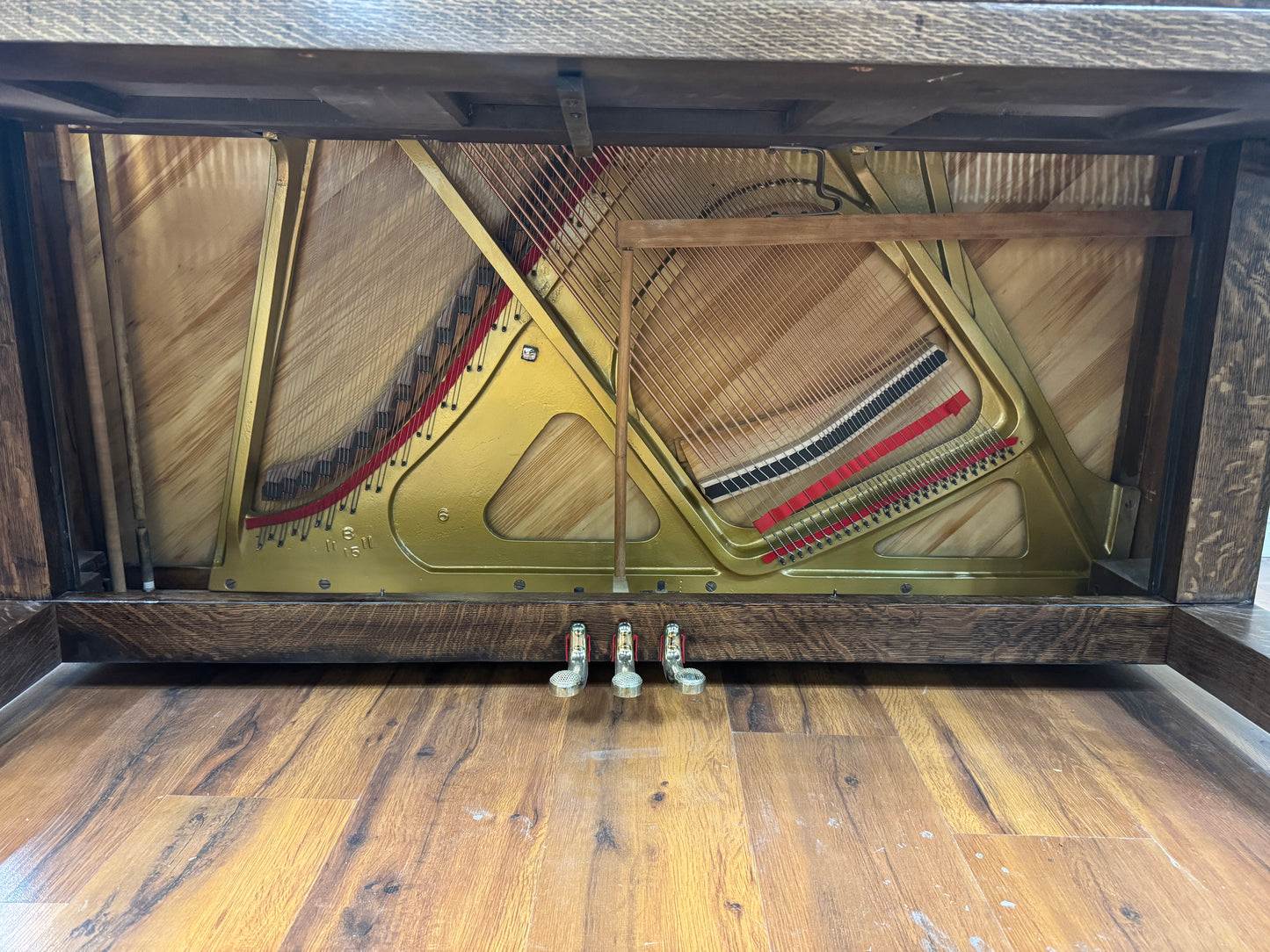SOLD 1913 Brewster 56" Wood Finish Commissioned Upright Piano