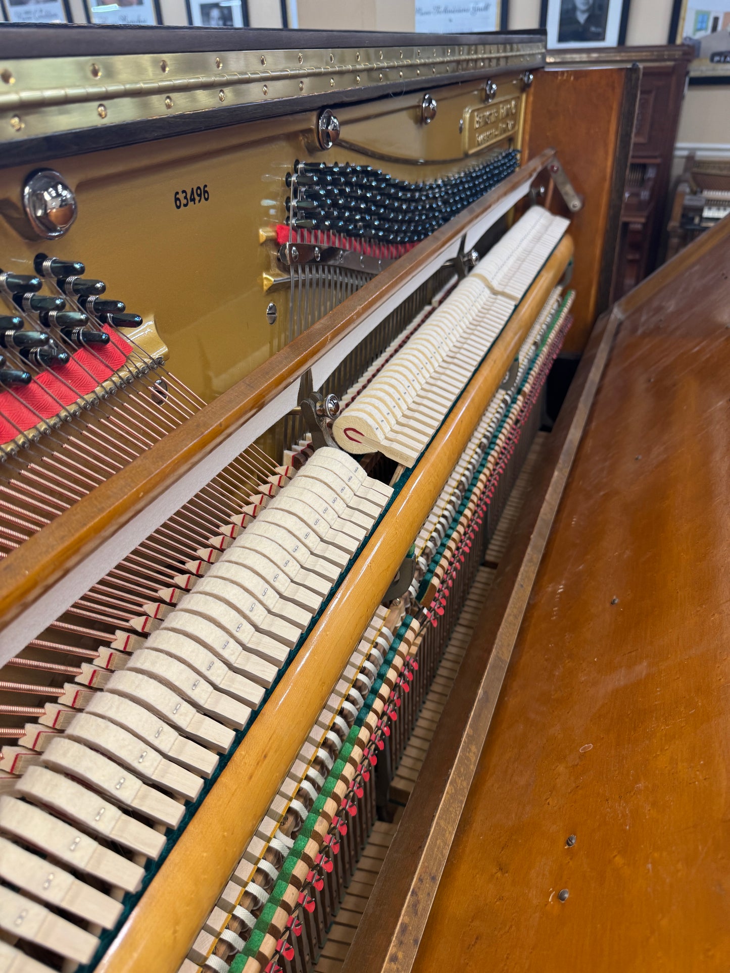 SOLD 1913 Brewster 56" Wood Finish Commissioned Upright Piano