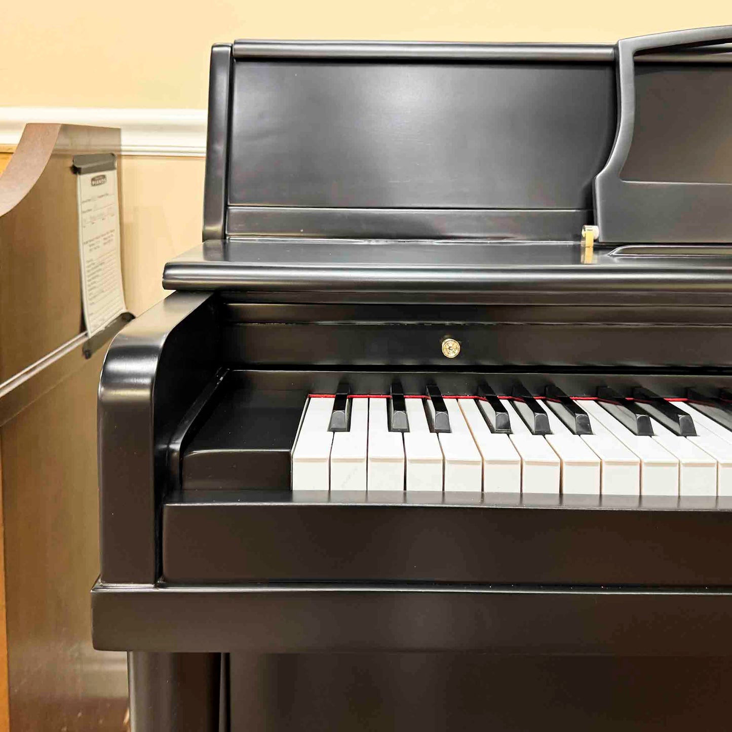 1956 Grinnell Bros 39" Satin Black Spinet Piano