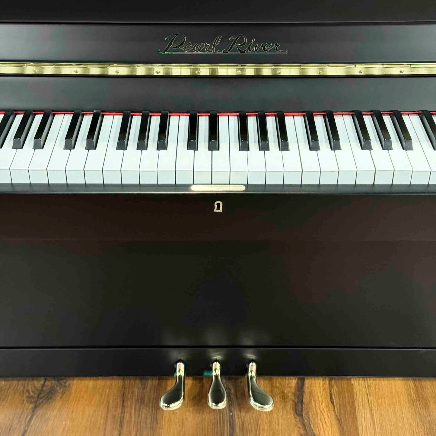 SOLD 1996 Pearl River 108-D1 43" Satin Black Console Piano