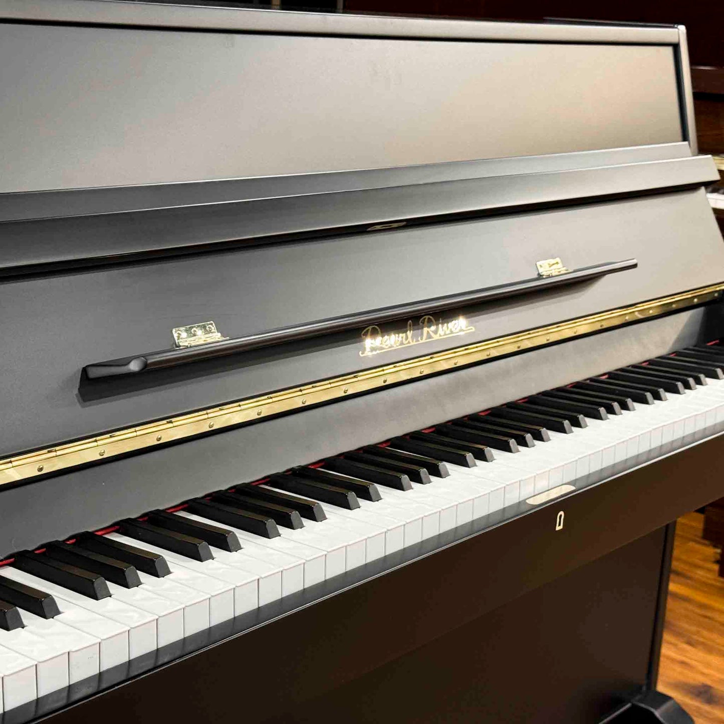 SOLD 1996 Pearl River 108-D1 43" Satin Black Console Piano