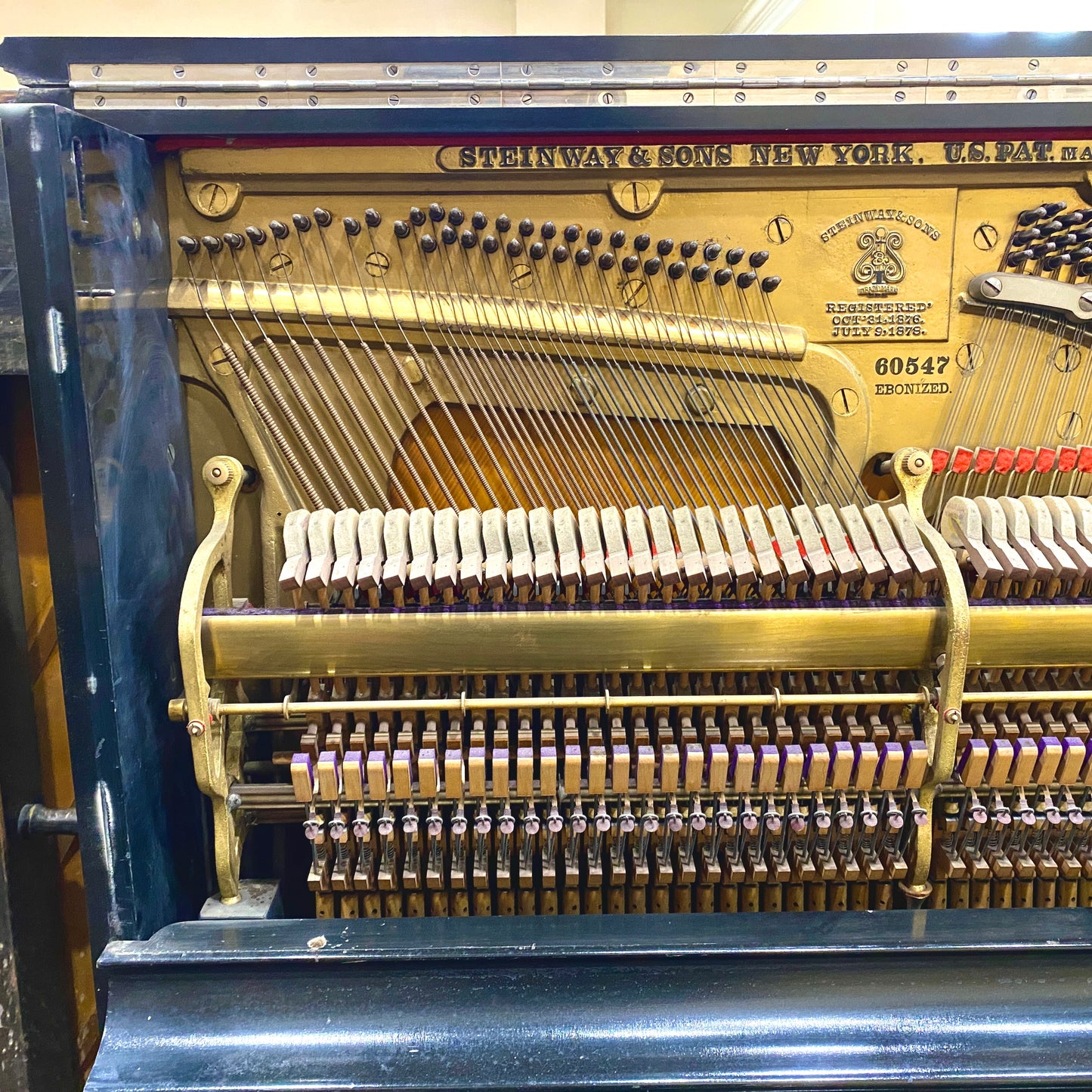 SOLD 1887 Steinway 52" Black Commissioned Upright Piano