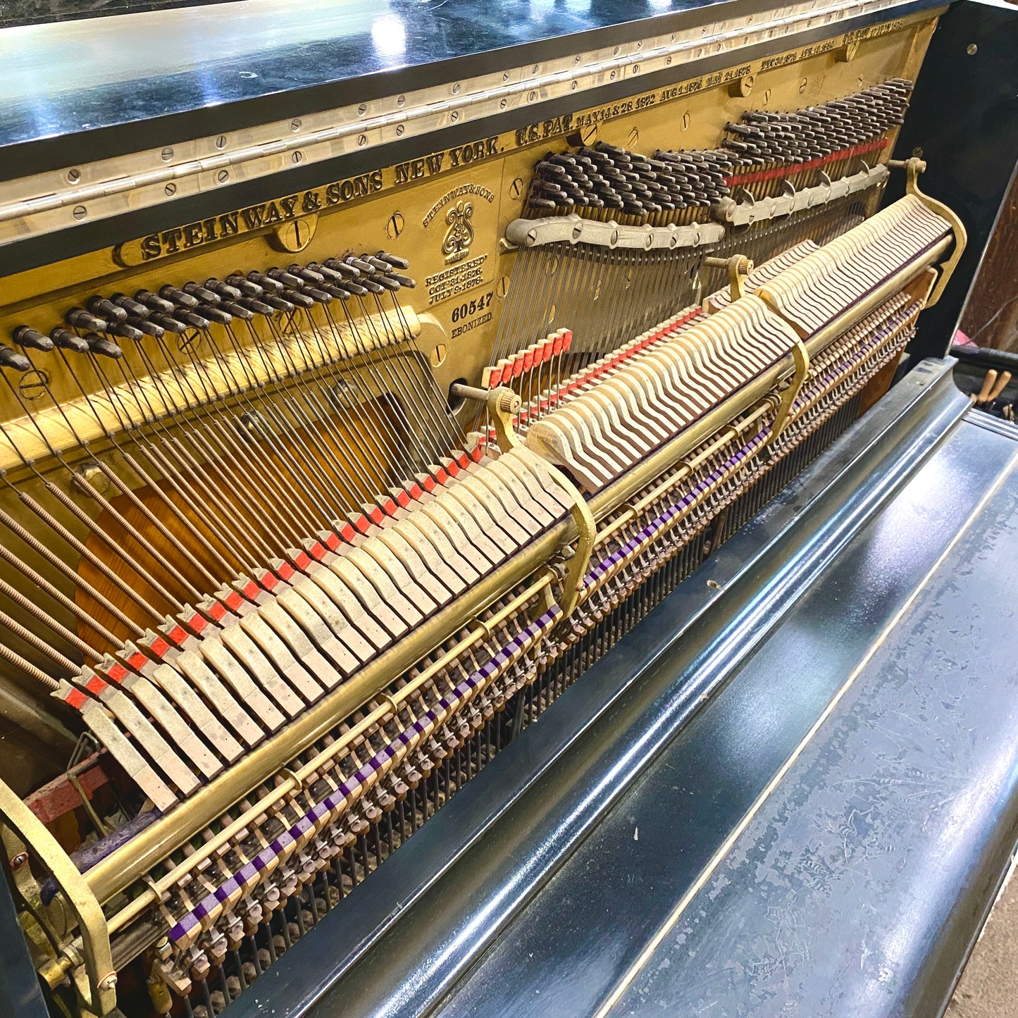 SOLD 1887 Steinway 52" Black Commissioned Upright Piano