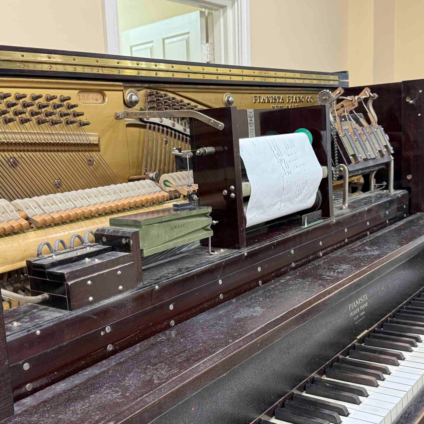 CURRENT SHOP WORK - 1914 Pianista Autopiano 51" Wood Finish Upright Player Piano