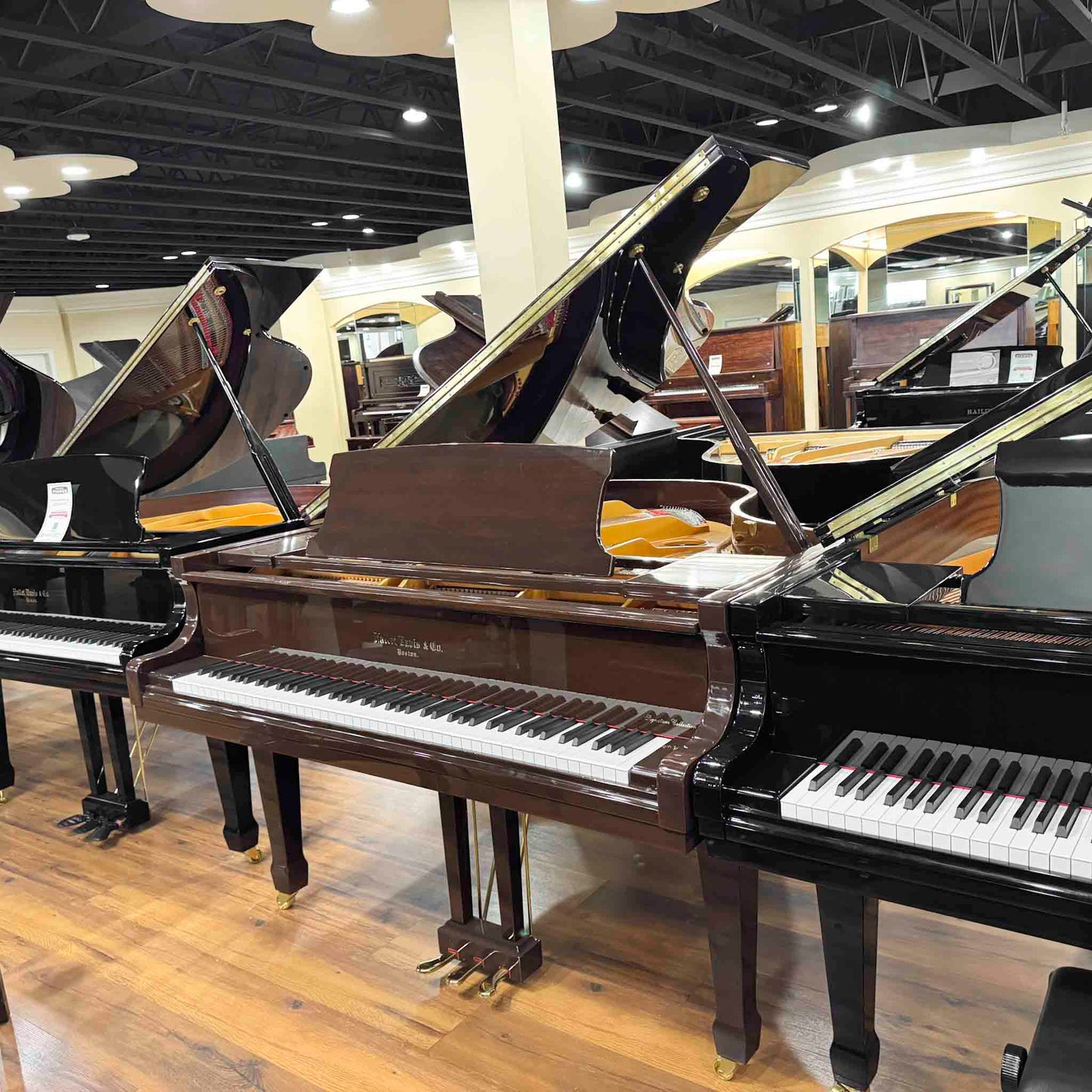 Hallet Davis 160 5'3" Dark Walnut Polish Grand Piano with Self Playing System