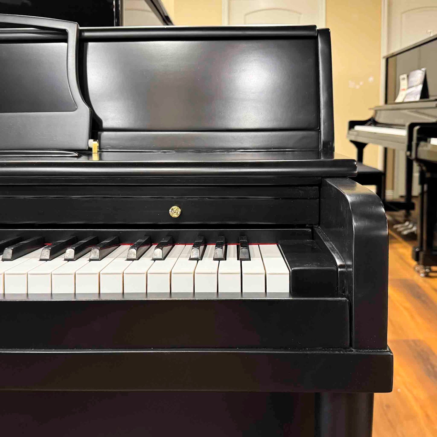 1956 Grinnell Bros 39" Satin Black Spinet Piano
