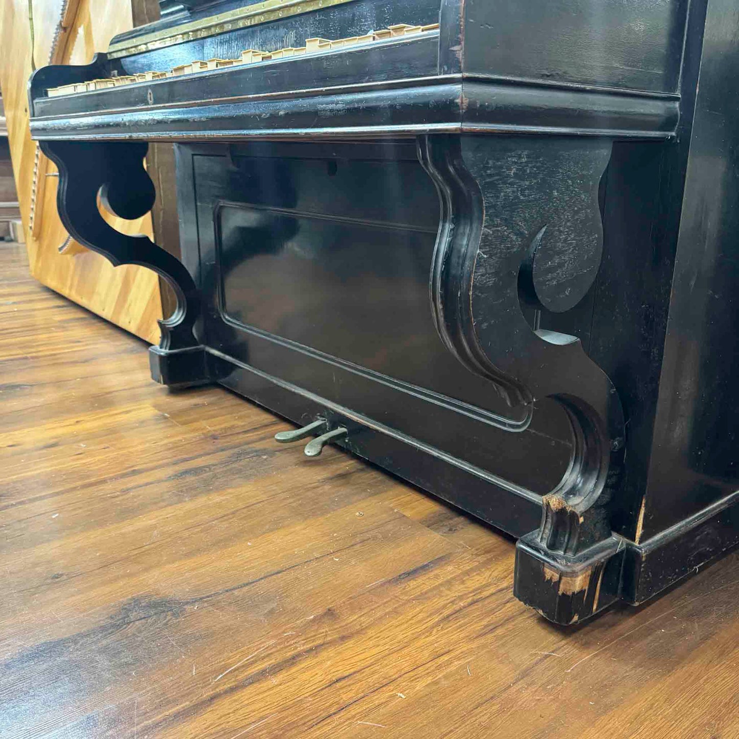 CURRENT SHOP WORK - 1850's Bernareggi 49" Black Wood Finish Upright Piano