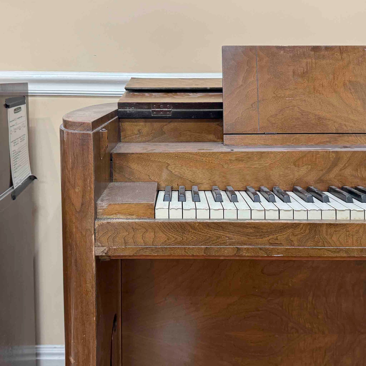 CURRENT SHOP WORK - 1937 Wurlitzer 34" Wood Finish Commissioned Spinet Piano