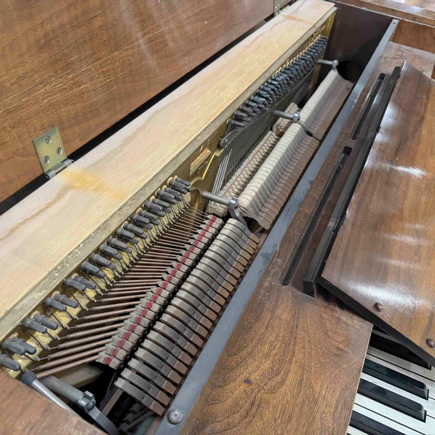 CURRENT SHOP WORK - 1937 Wurlitzer 34" Wood Finish Commissioned Spinet Piano