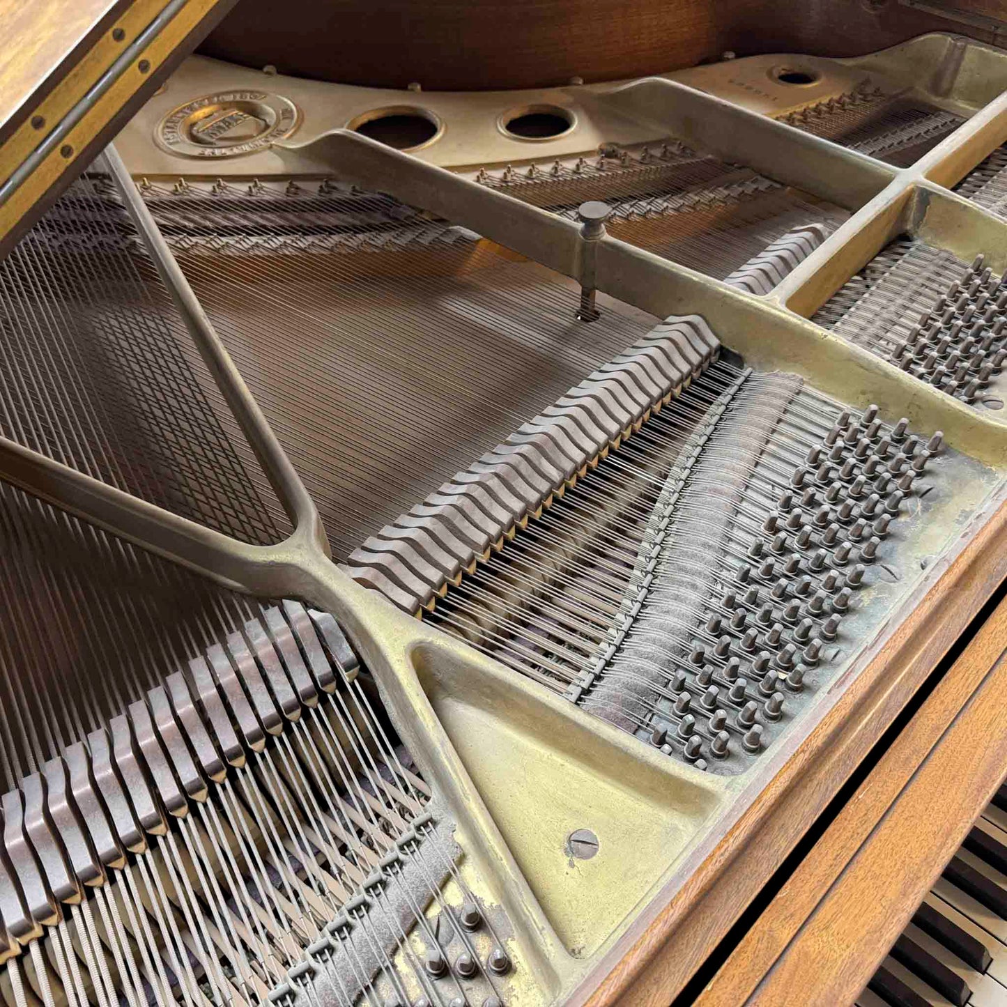 CURRENT SHOP WORK - 1942 Knabe 5' Wood Finish Baby Grand Piano