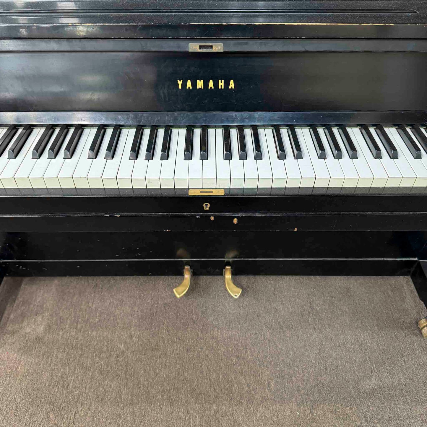 CURRENT SHOP WORK - 1968 Yamaha P2 44" Satin Black Commissioned Console Piano