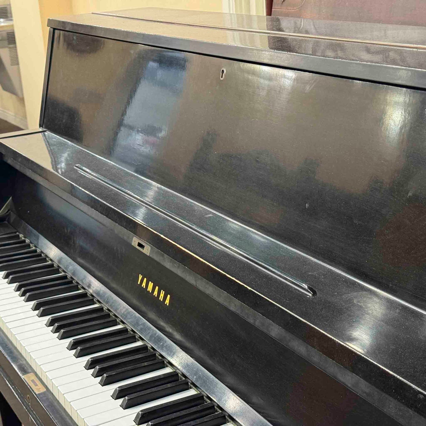 CURRENT SHOP WORK - 1968 Yamaha P2 44" Satin Black Commissioned Console Piano