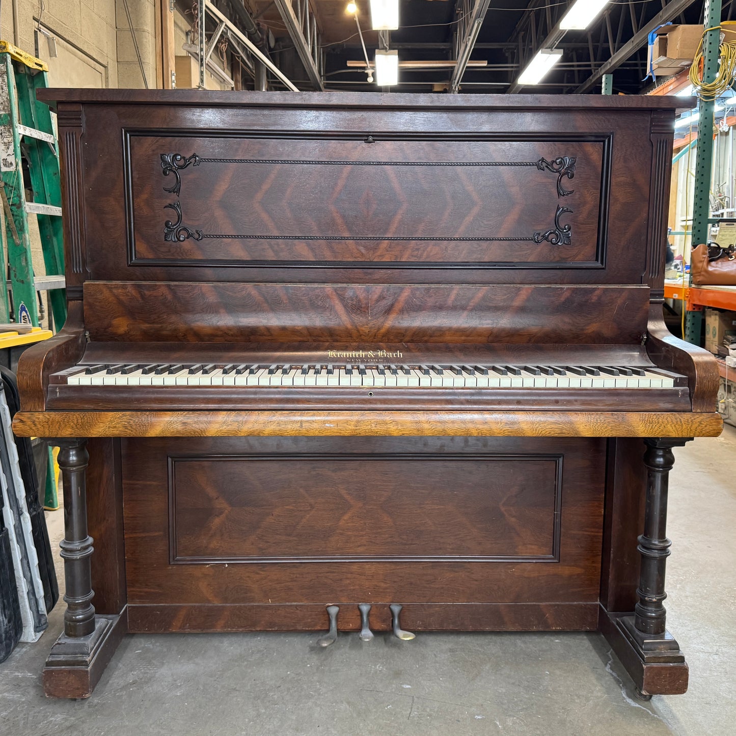 SOLD 1902 Kranich & Bach 54" Wood Finish Commissioned Upright Piano