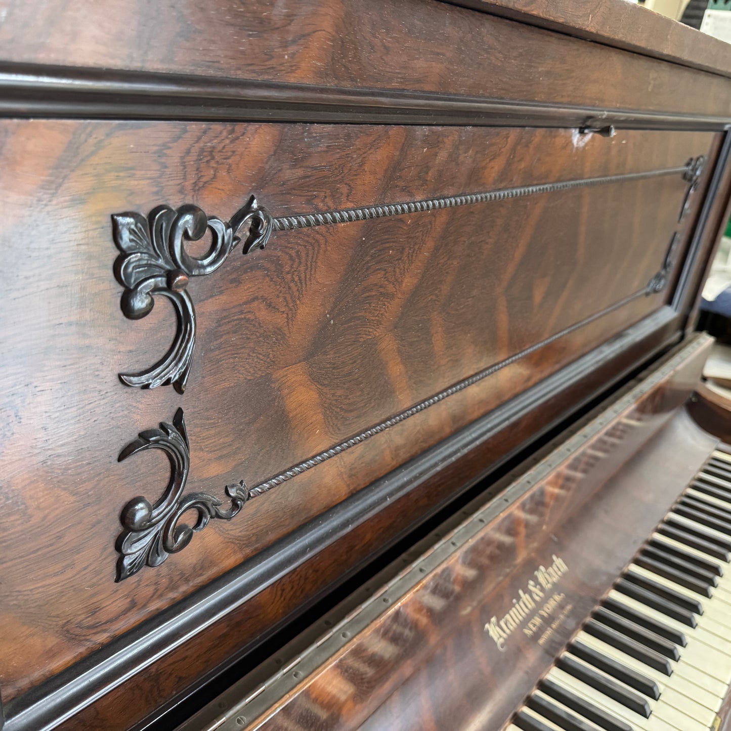 SOLD 1902 Kranich & Bach 54" Wood Finish Commissioned Upright Piano