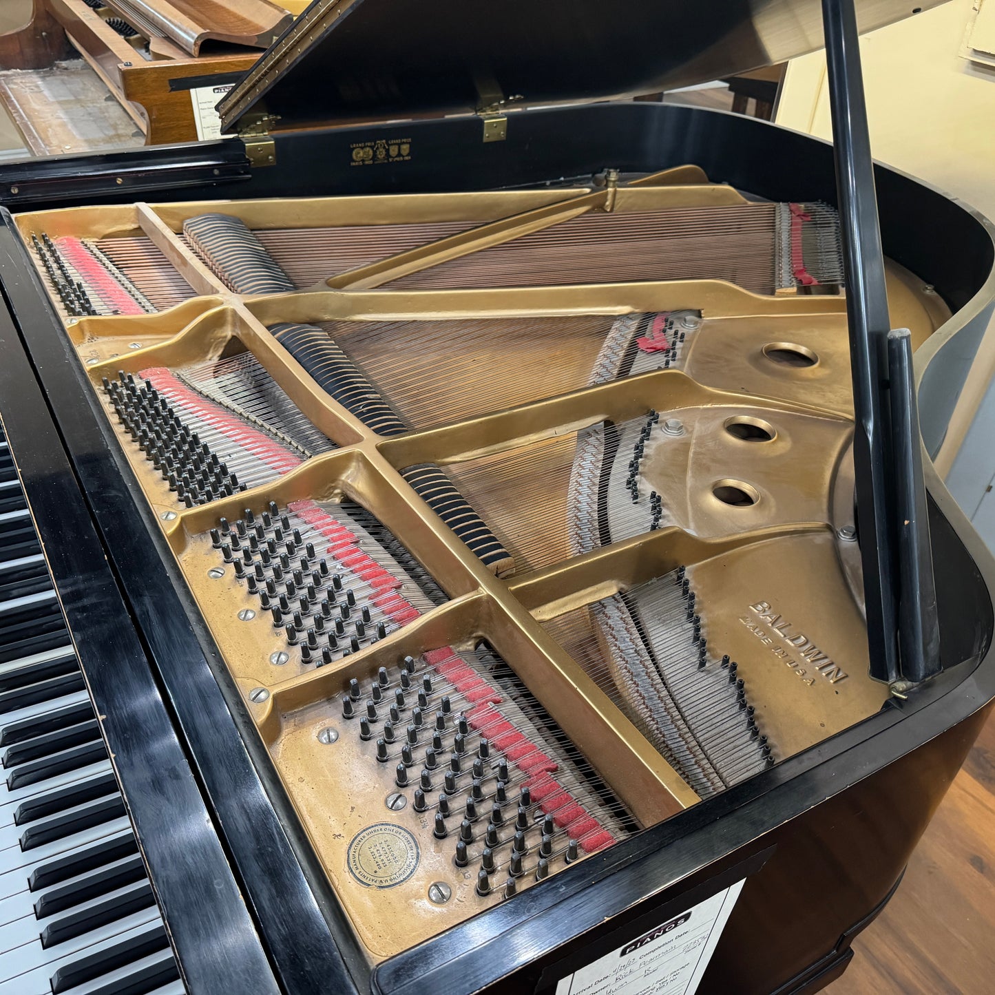 CURRENT SHOP WORK - 1978 Baldwin R 5'7" Satin Black Commissioned Grand Piano