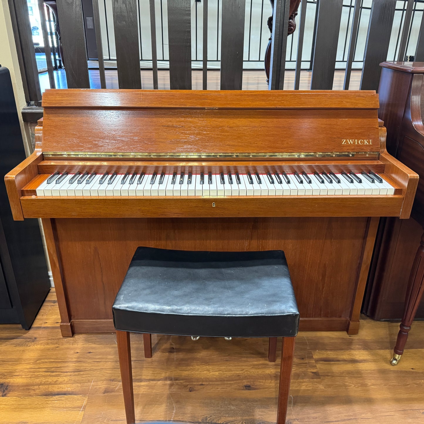 1960 Louis Zwicki 36" Teak Wood Finish Spinet Piano