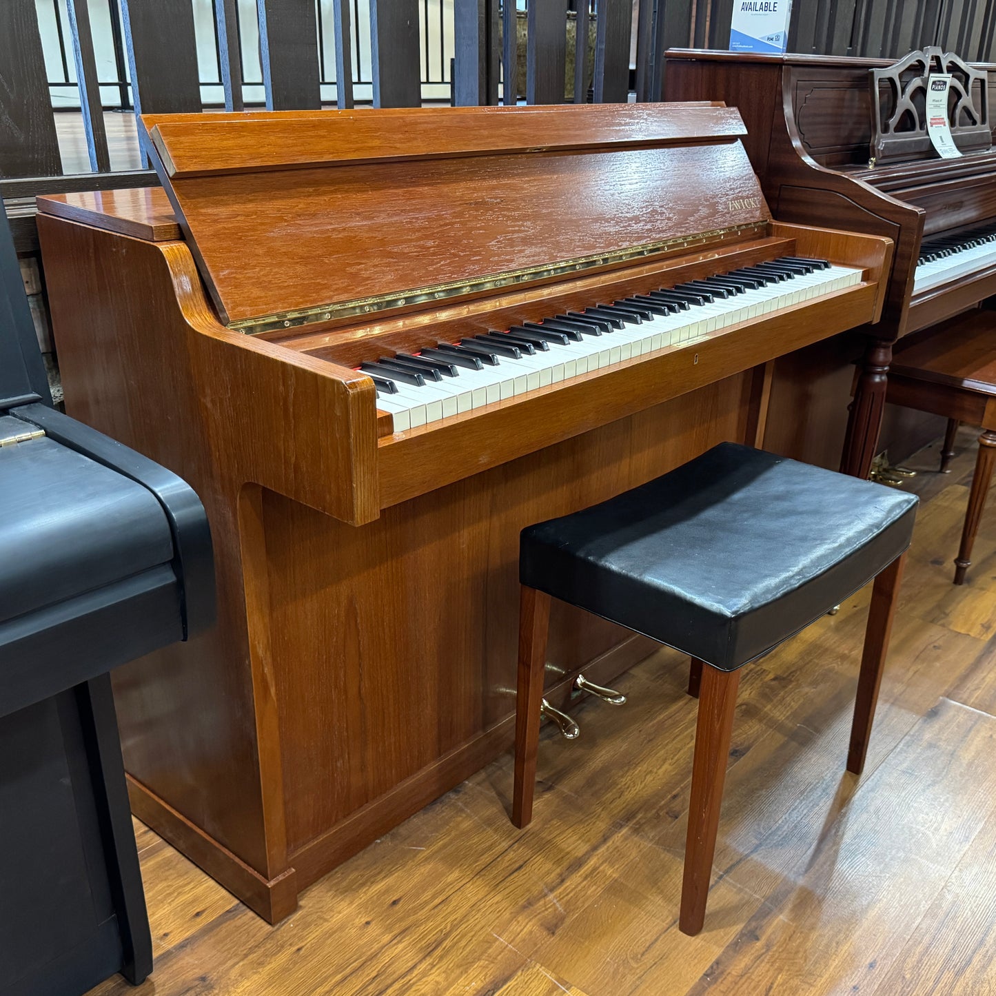 1960 Louis Zwicki 36" Teak Wood Finish Spinet Piano
