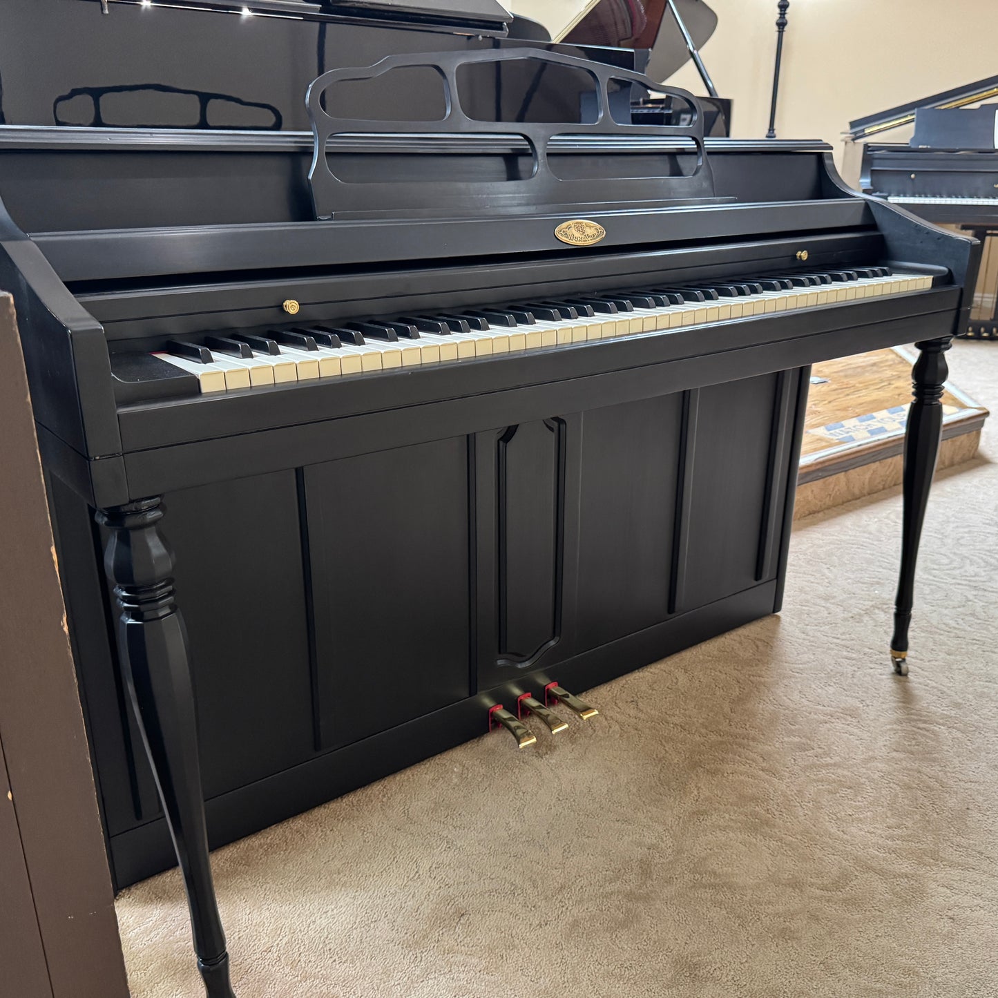 1974 Wurlitzer 37.5" Satin Black Spinet Piano