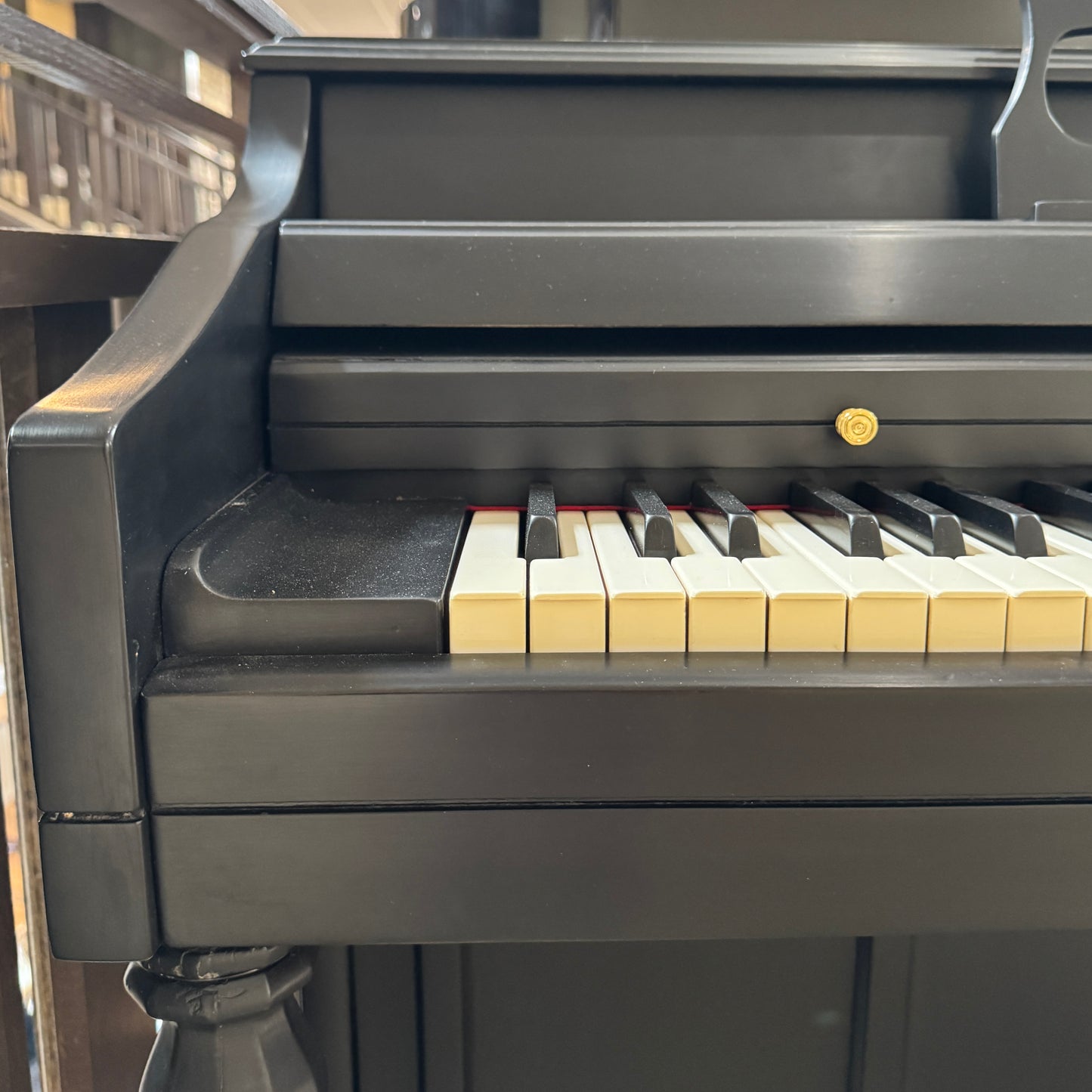 1974 Wurlitzer 37.5" Satin Black Spinet Piano