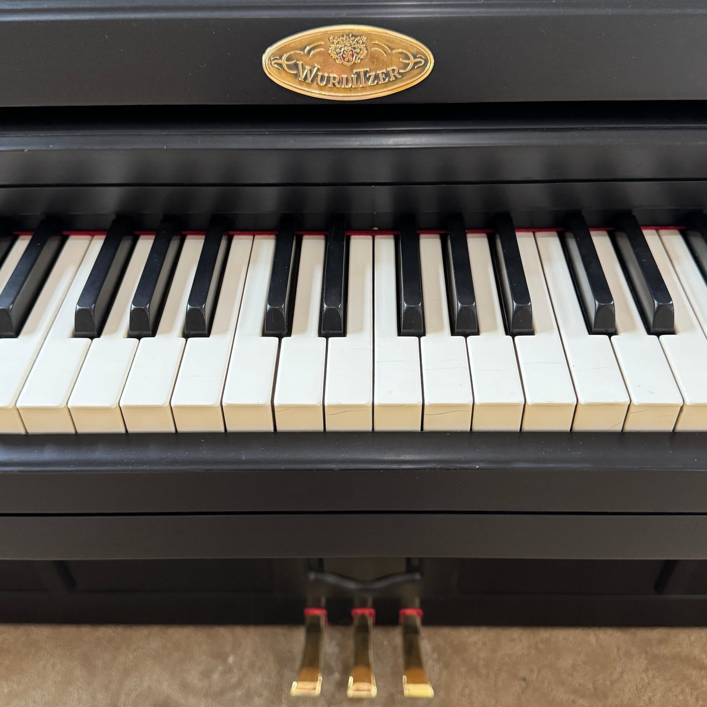 1974 Wurlitzer 37.5" Satin Black Spinet Piano