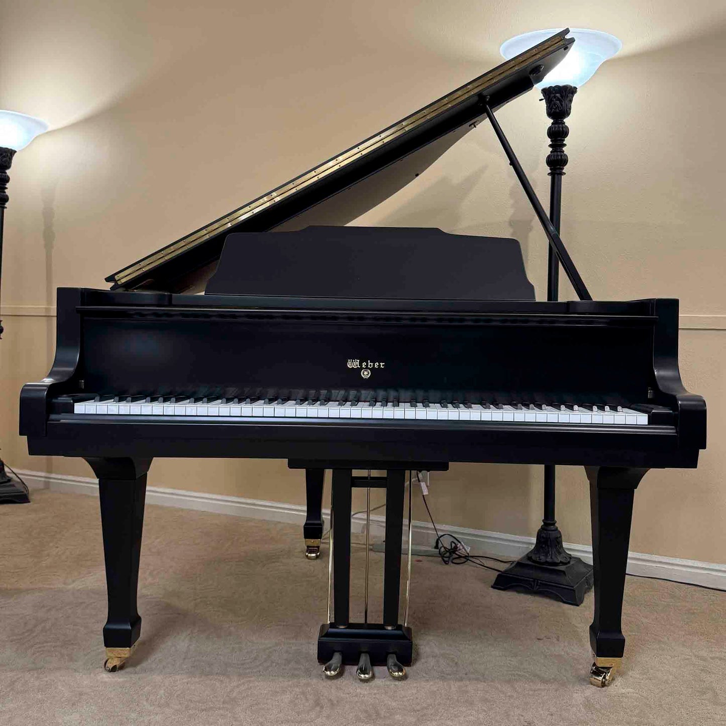 1991 Weber WG-50 4'11" Satin Black Baby Grand Piano