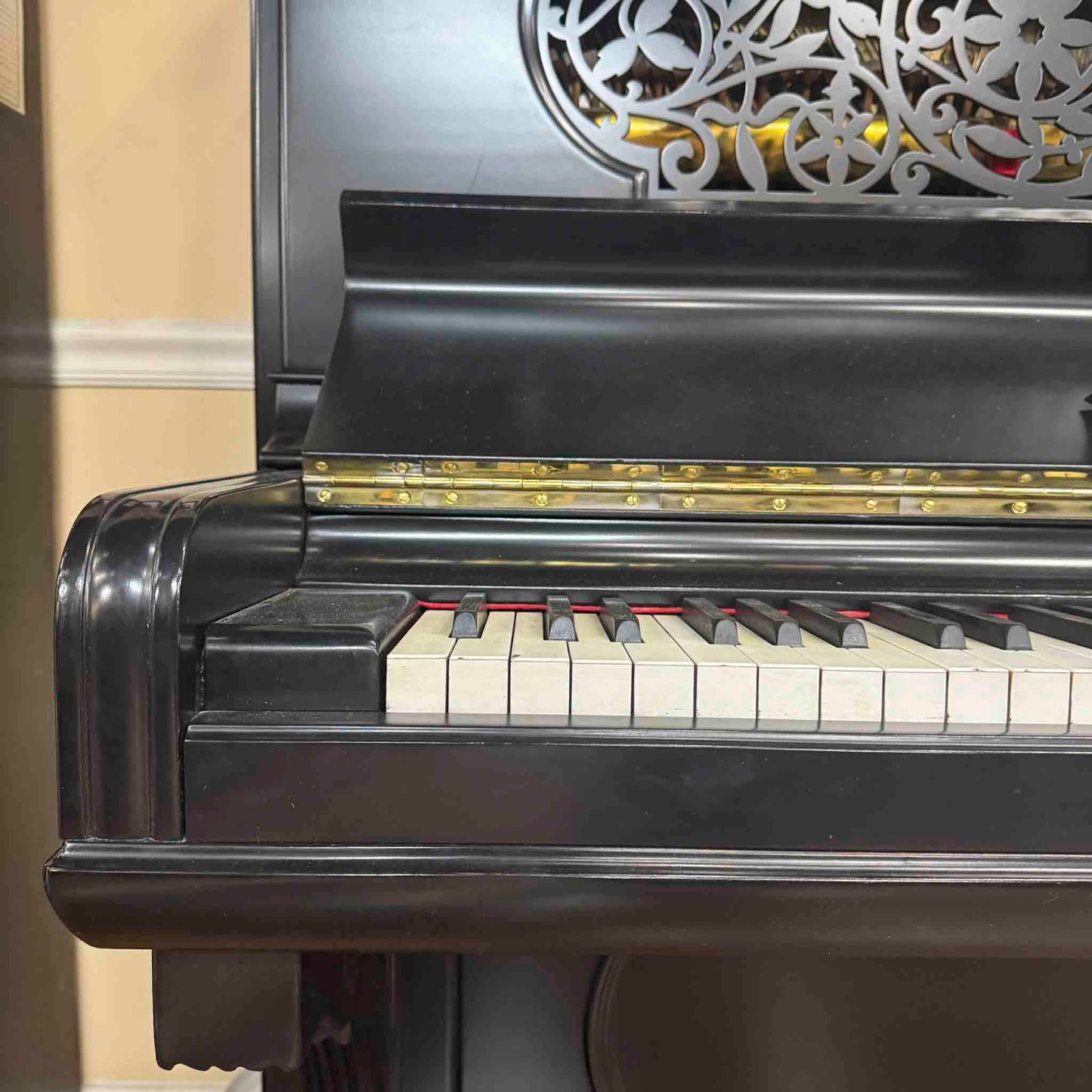 CURRENT SHOP WORK - 1886 Steinway & Sons 54" Satin Black Commissioned Upright Piano