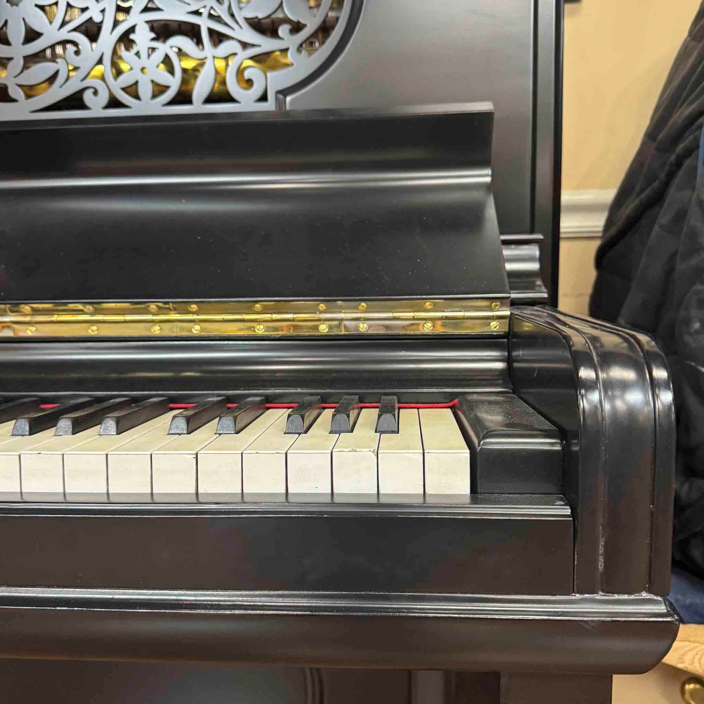 CURRENT SHOP WORK - 1886 Steinway & Sons 54" Satin Black Commissioned Upright Piano