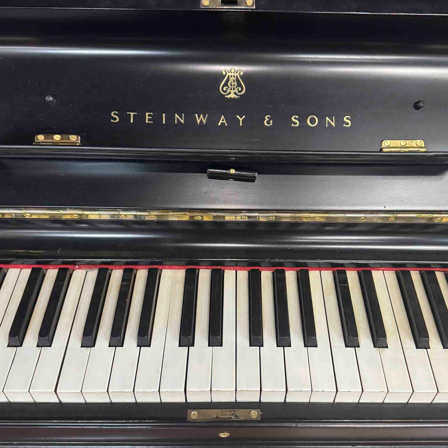 CURRENT SHOP WORK - 1886 Steinway & Sons 54" Satin Black Commissioned Upright Piano