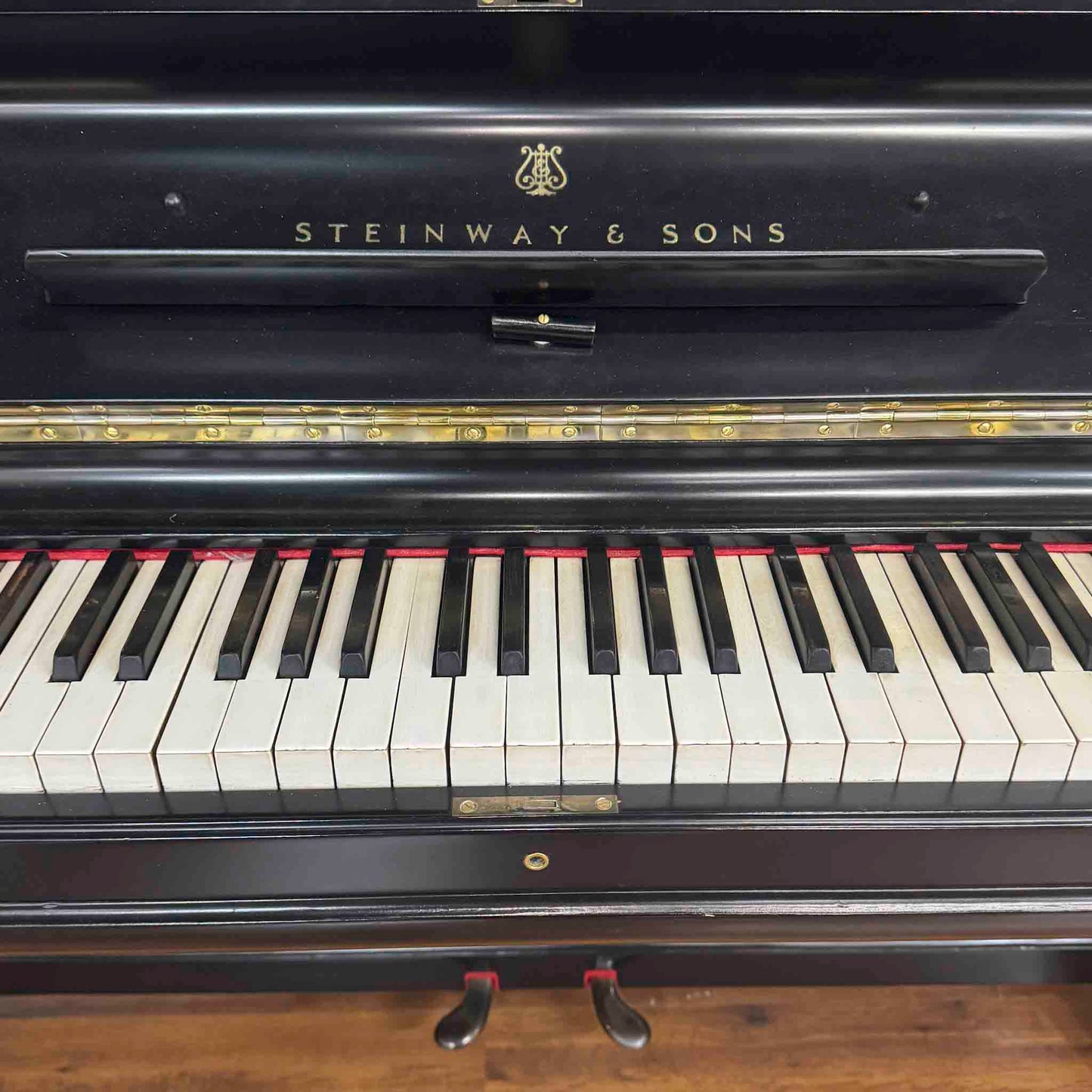 CURRENT SHOP WORK - 1886 Steinway & Sons 54" Satin Black Commissioned Upright Piano