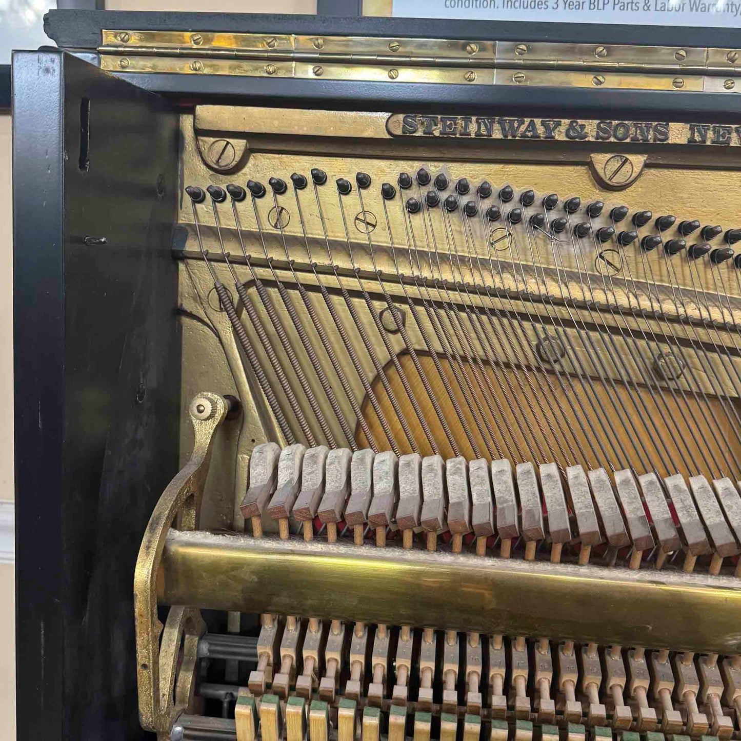 CURRENT SHOP WORK - 1886 Steinway & Sons 54" Satin Black Commissioned Upright Piano