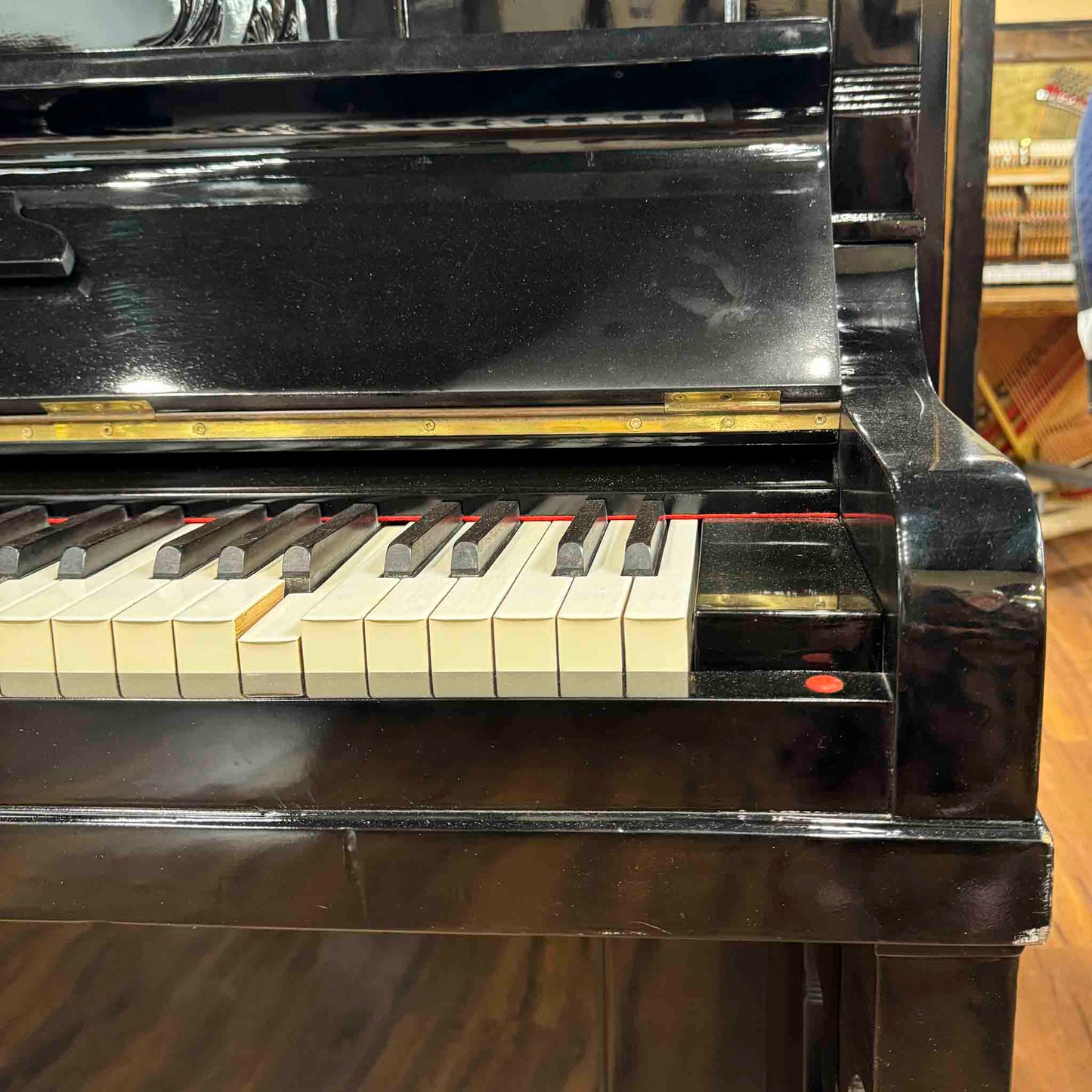 CURRENT SHOP WORK - 1909 Friedrich Prein 51.5" Polished Black Commissioned Upright Piano