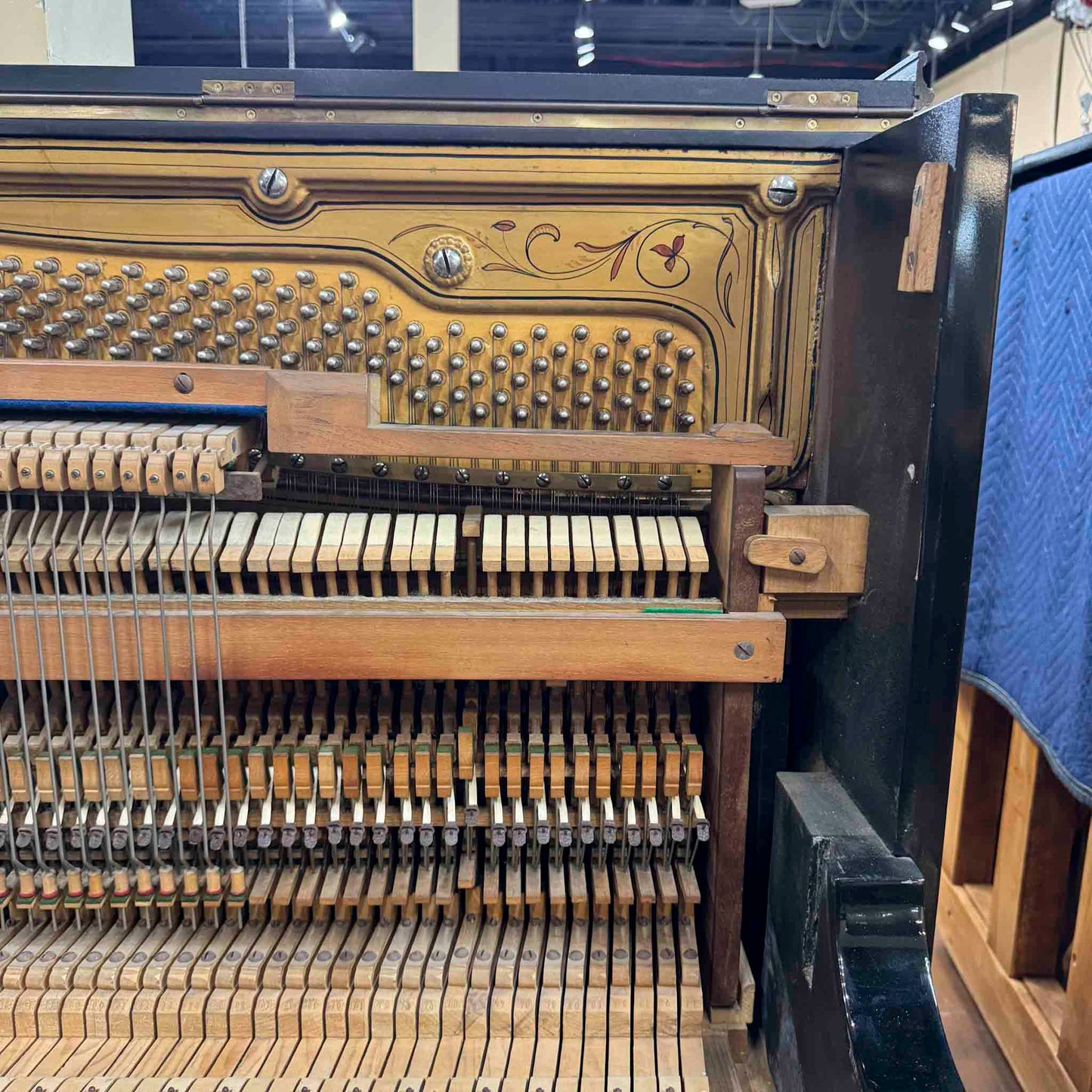 CURRENT SHOP WORK - 1909 Friedrich Prein 51.5" Polished Black Commissioned Upright Piano