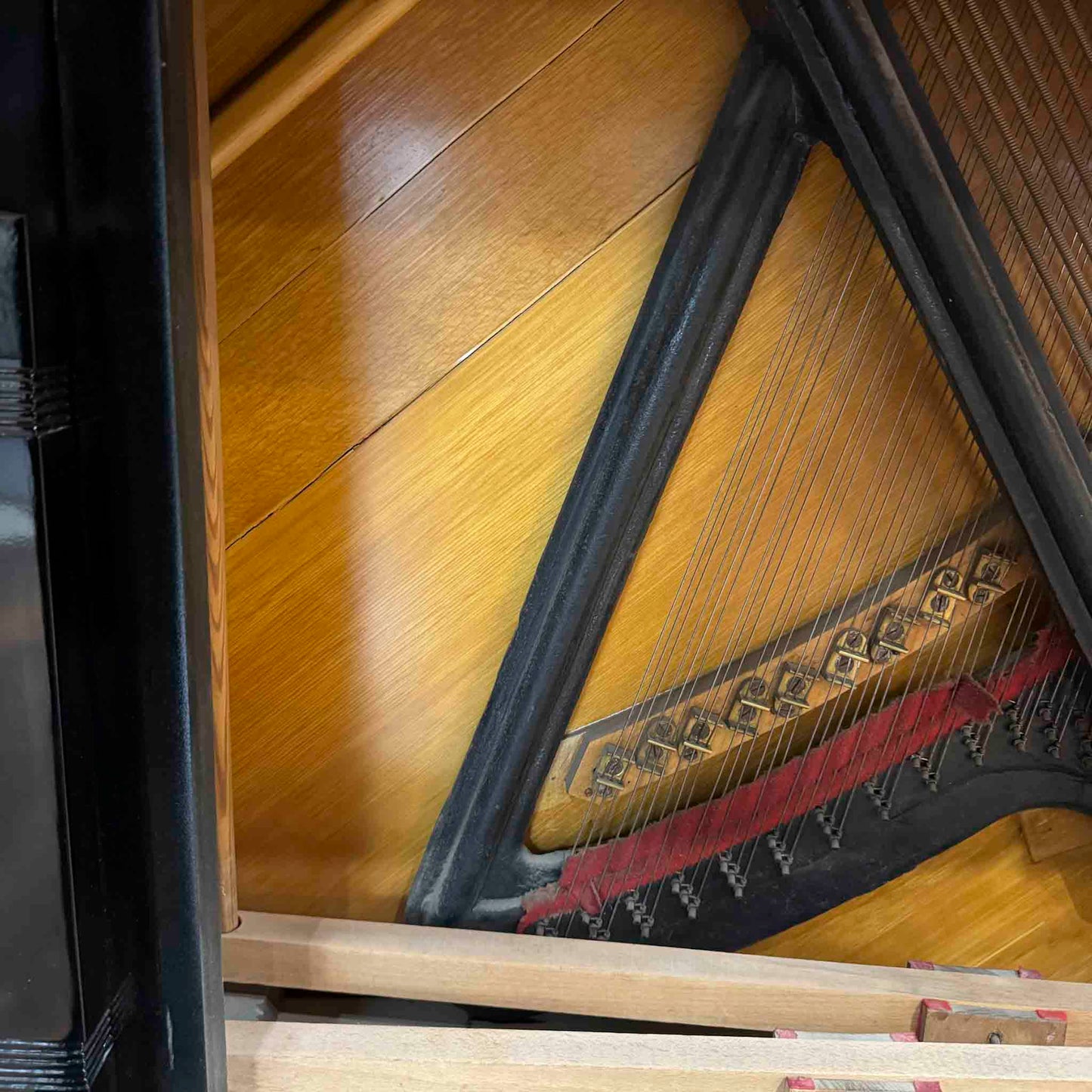 CURRENT SHOP WORK - 1909 Friedrich Prein 51.5" Polished Black Commissioned Upright Piano