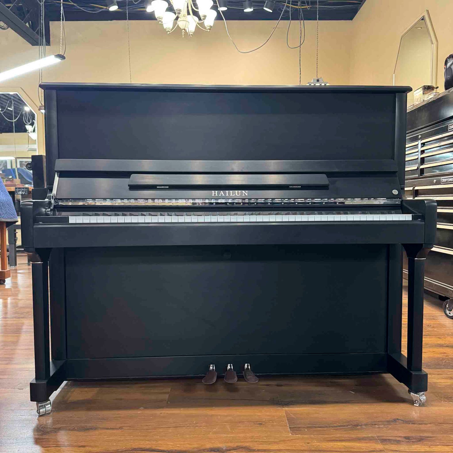 SOLD 2016 Hailun 5P 50" Satin Black Nickel Trim Upright Piano